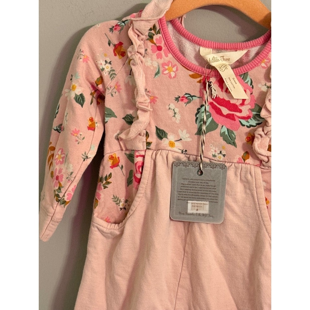 Matilda Jane Baby Girls Pink Floral Ruffle Romper Jumpsuit 12-18 Months - Picture 3 of 5